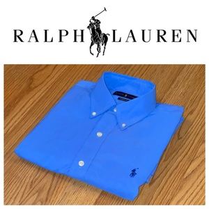 Polo Ralph Lauren Performance Button Down Dress Shirt Blue
